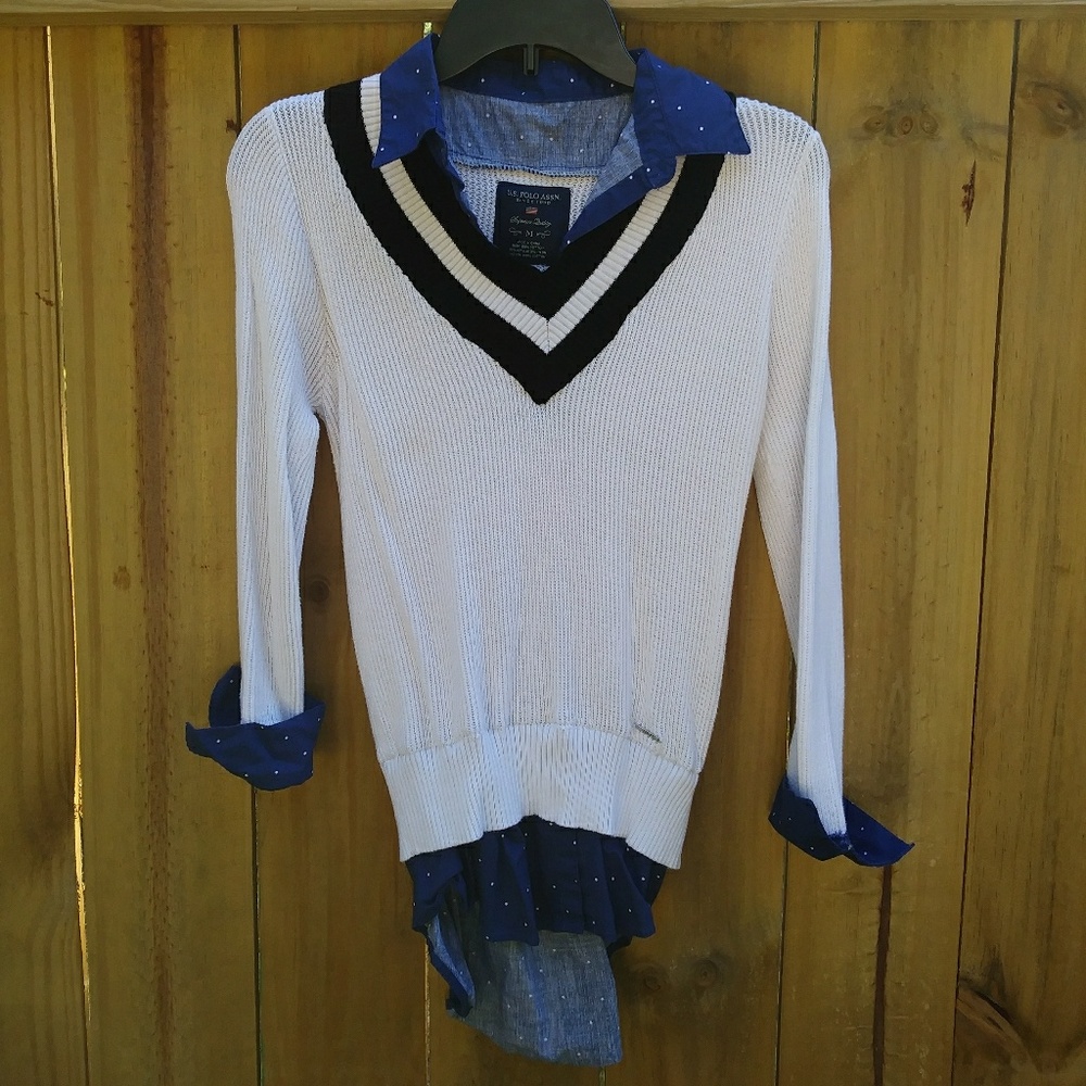 US Polo Assn. Mock Layered Sweater Shirt